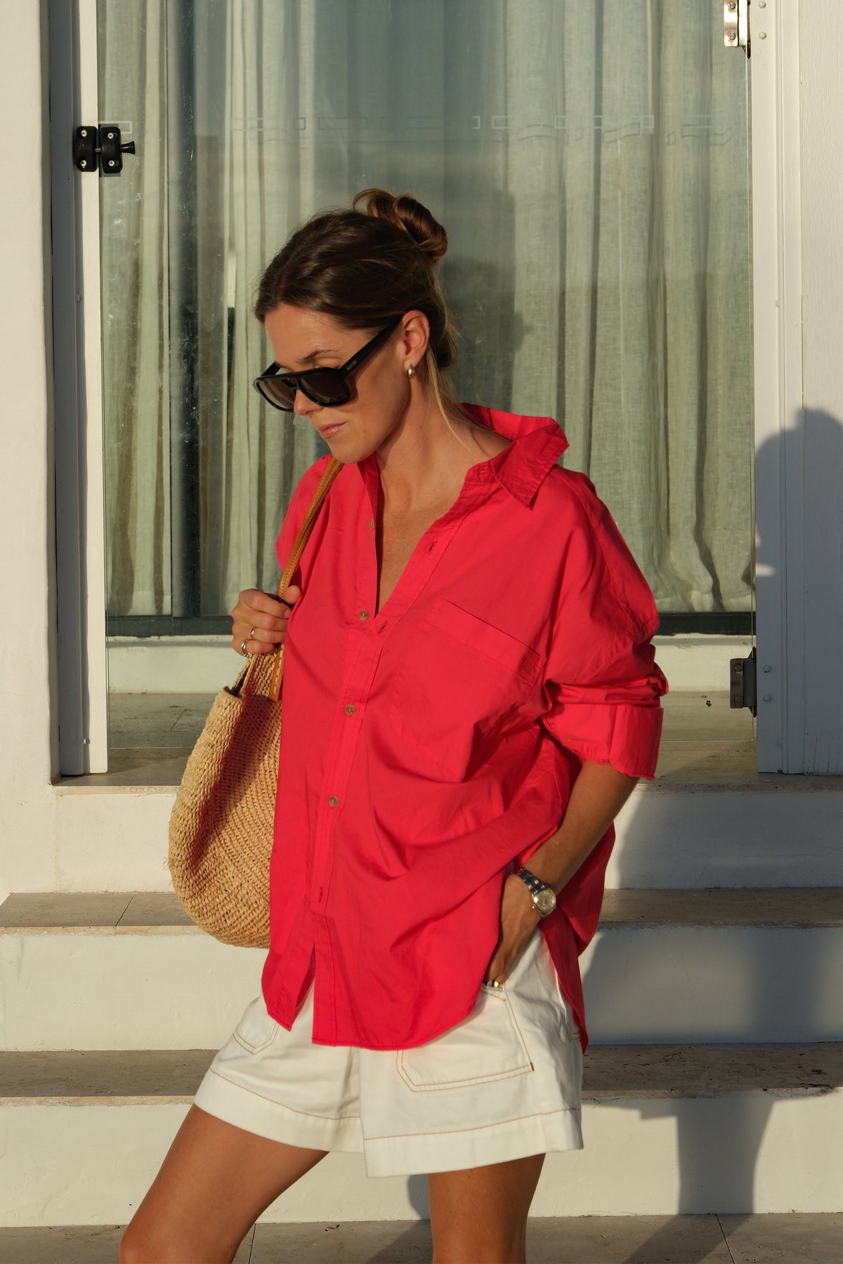 Peta Oversized Shirt - Heritage Red