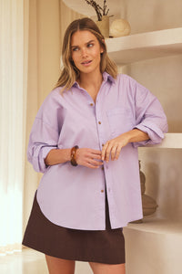 Peta Oversized Shirt - Dusty Lilac