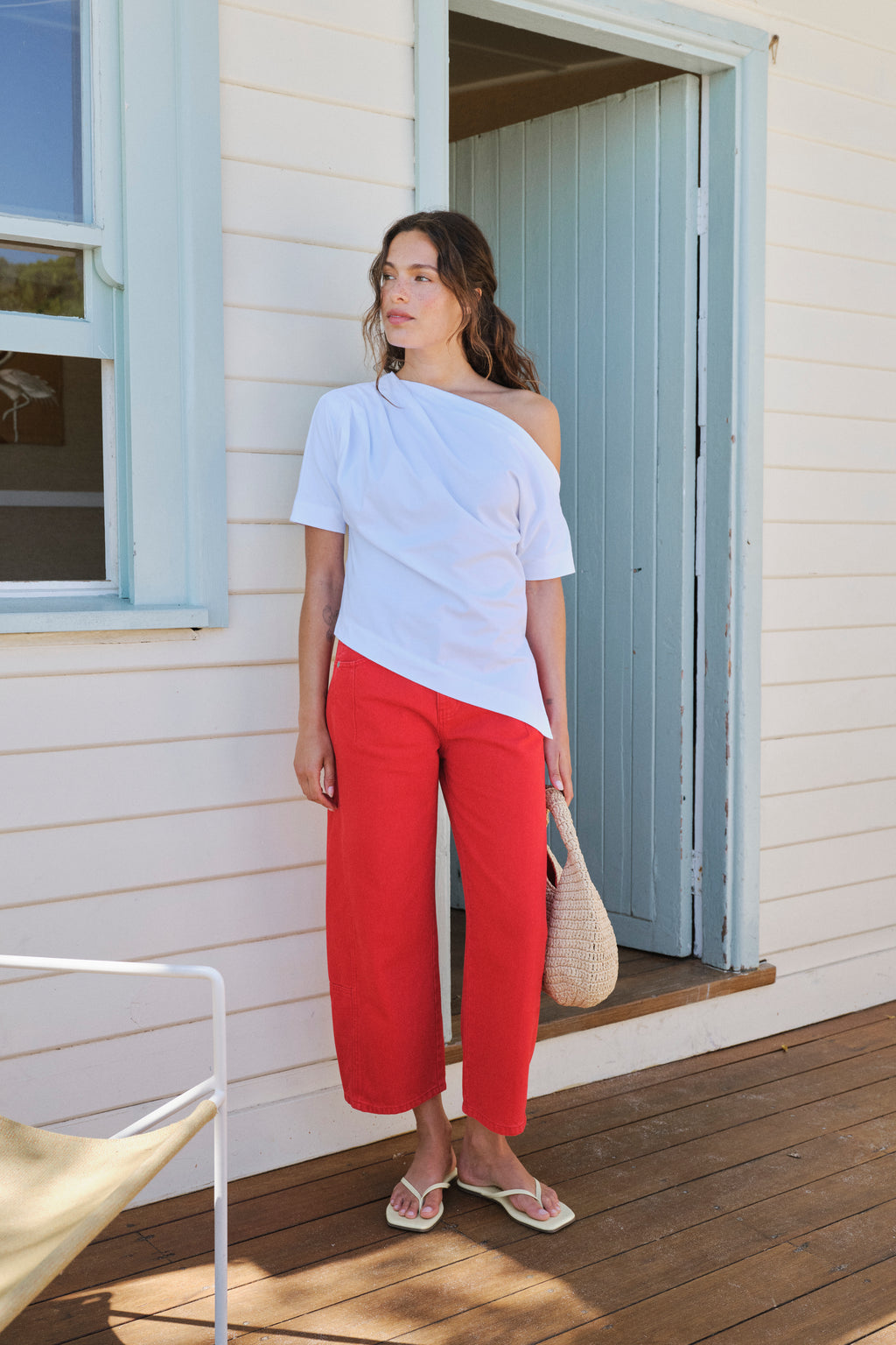 Demi Barrel Jean - Crimson