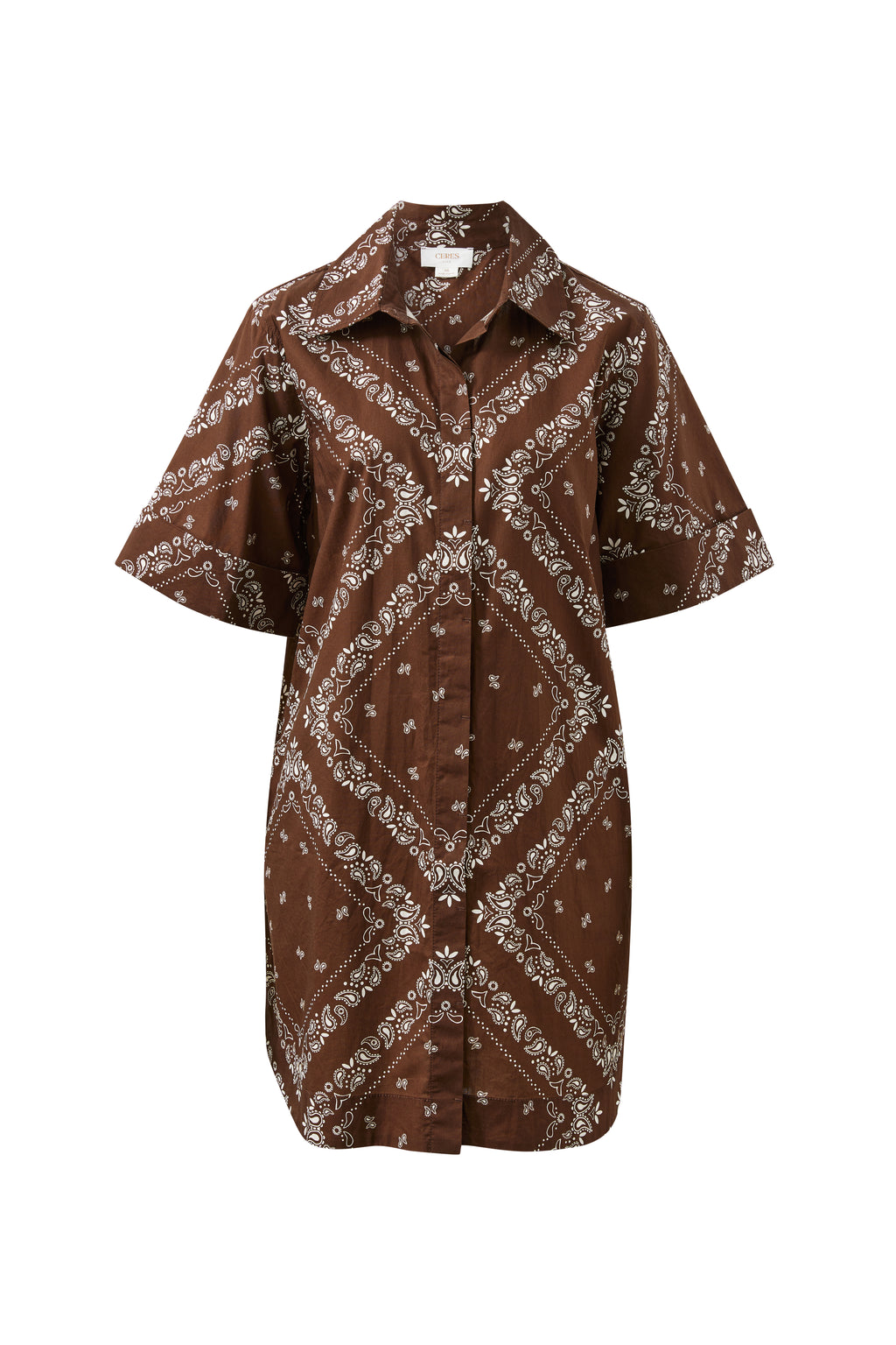 Sara Mini Shirt Dress - Bandana Print
