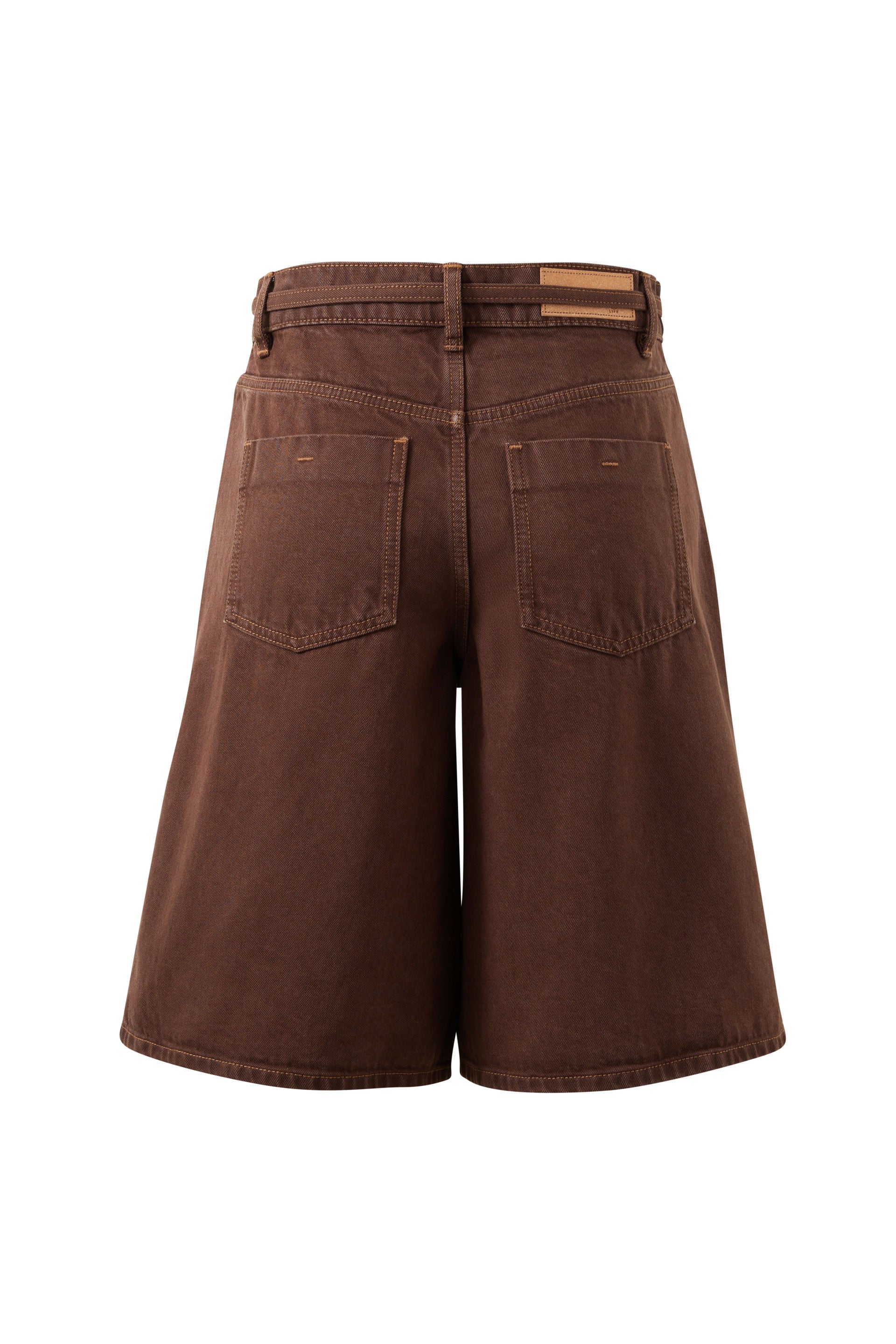 Olive Belted Denim Short - Chocolate – Ceres Life