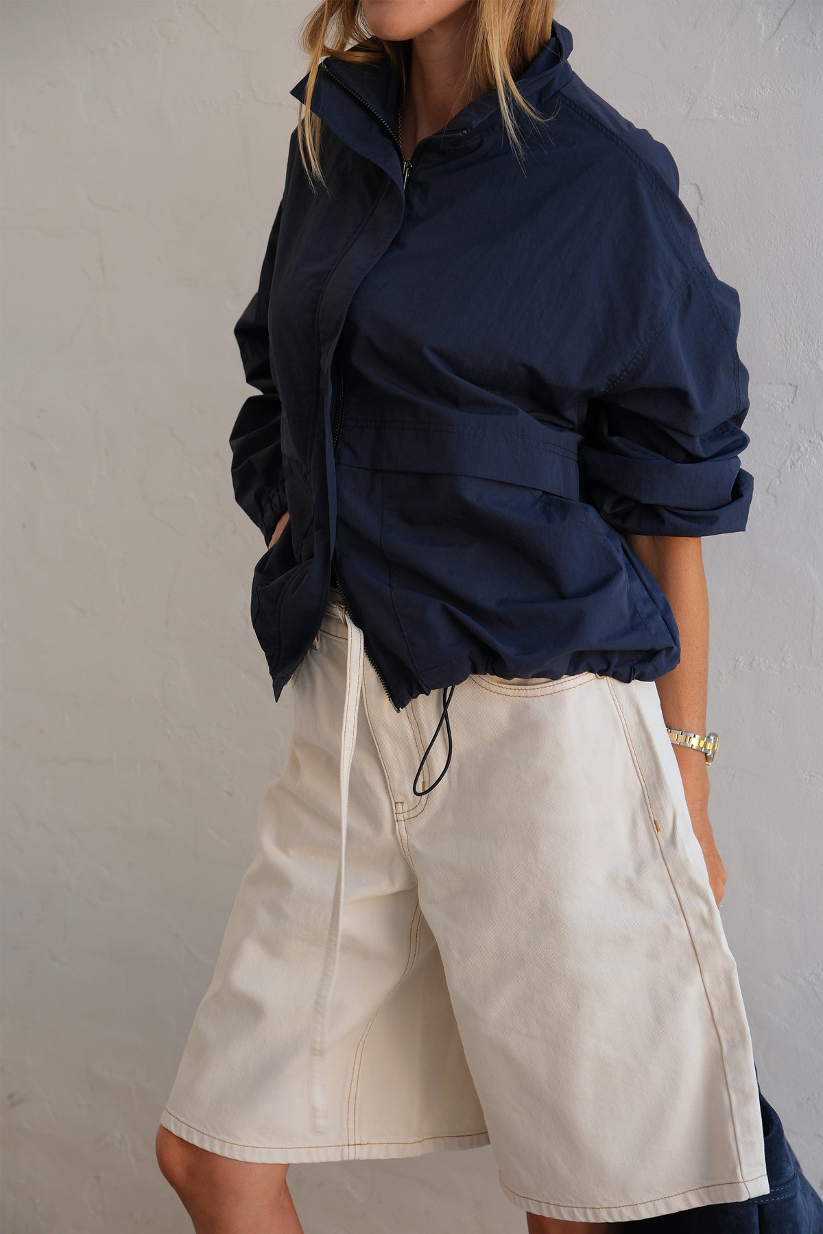 Olive Belted Denim Short - Fresh Sand