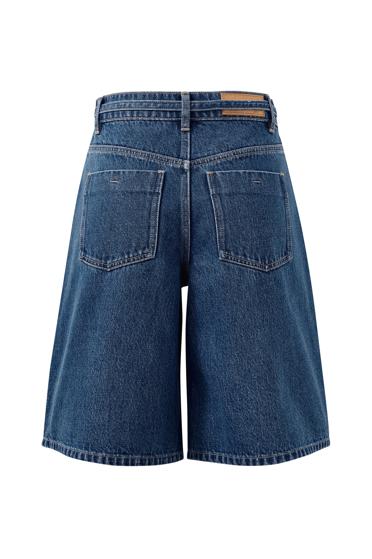 Olive Belted Denim Short - Fresh Indigo