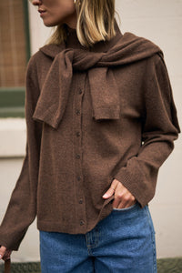 Penny Knit Cardi - Choc Marle