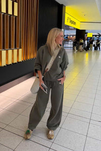 Elise Barrel Trackpant - Washed Olive