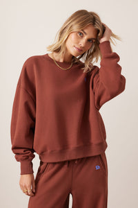 Quinn Slouchy Crew - Burnt Toffee