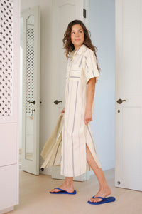 Samara Midi Shirt Dress - Butter Stripe