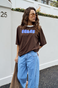 Luna Relaxed Tee - Chocolate Ceres Abstract
