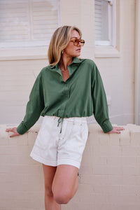 Clover Tie Shirt - Basil