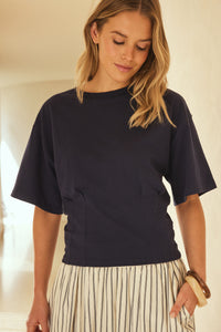 Ruby Seamed Tee - True Navy