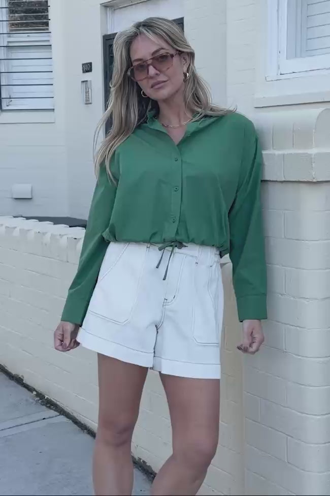 Clover Tie Shirt - Basil