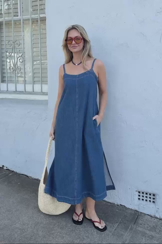 Remy Strappy Midi Dress - True Indigo