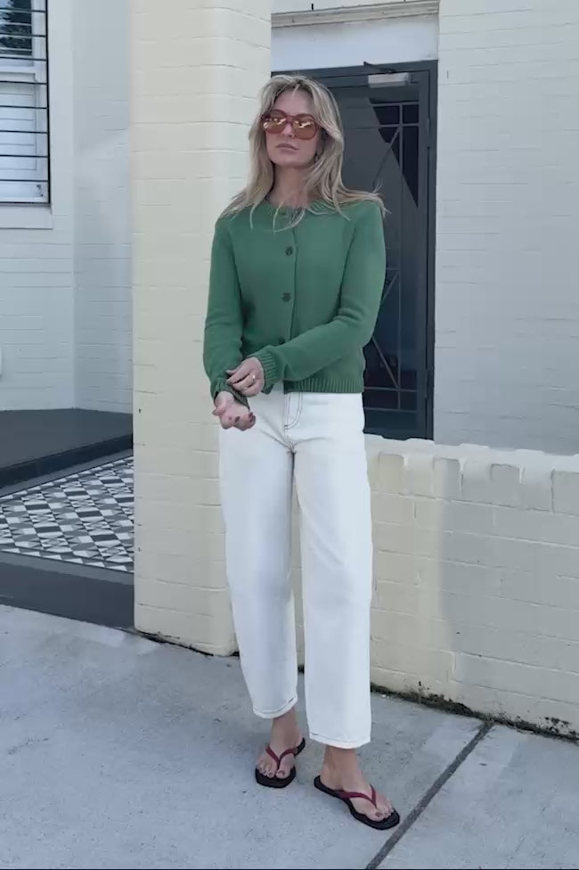 Nelly Long Sleeve Knit Cardi - Basil
