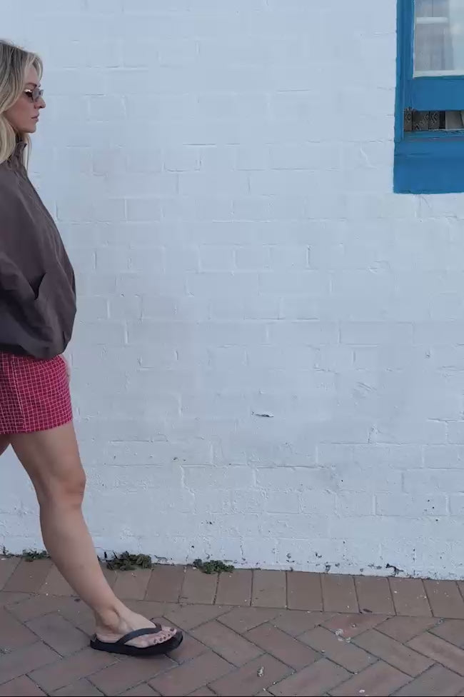 Mila Short - Textured Red Check