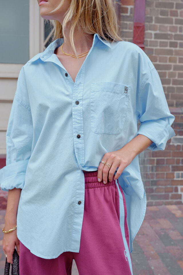 Peta Oversized Shirt, CHINA BLUE