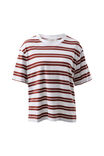 Stevie Slouchy Tee, WHITE/BURNT TOFFEE STRIPE - alternate image 2