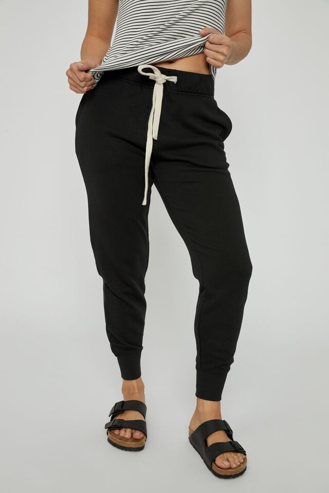 Organic Cotton Trackpant, BLACK