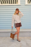 Beau Long Sleeve Slouchy Tee, MILK/BRUNETTE BROWN STRIPE - alternate image 5