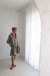Twill Dress With Tier In Rescue Cotton, FOG GREEN - alternate image 3