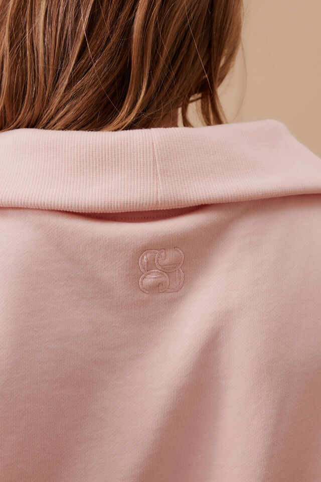 Isabella Half Zip Sweat, SHELL PINK