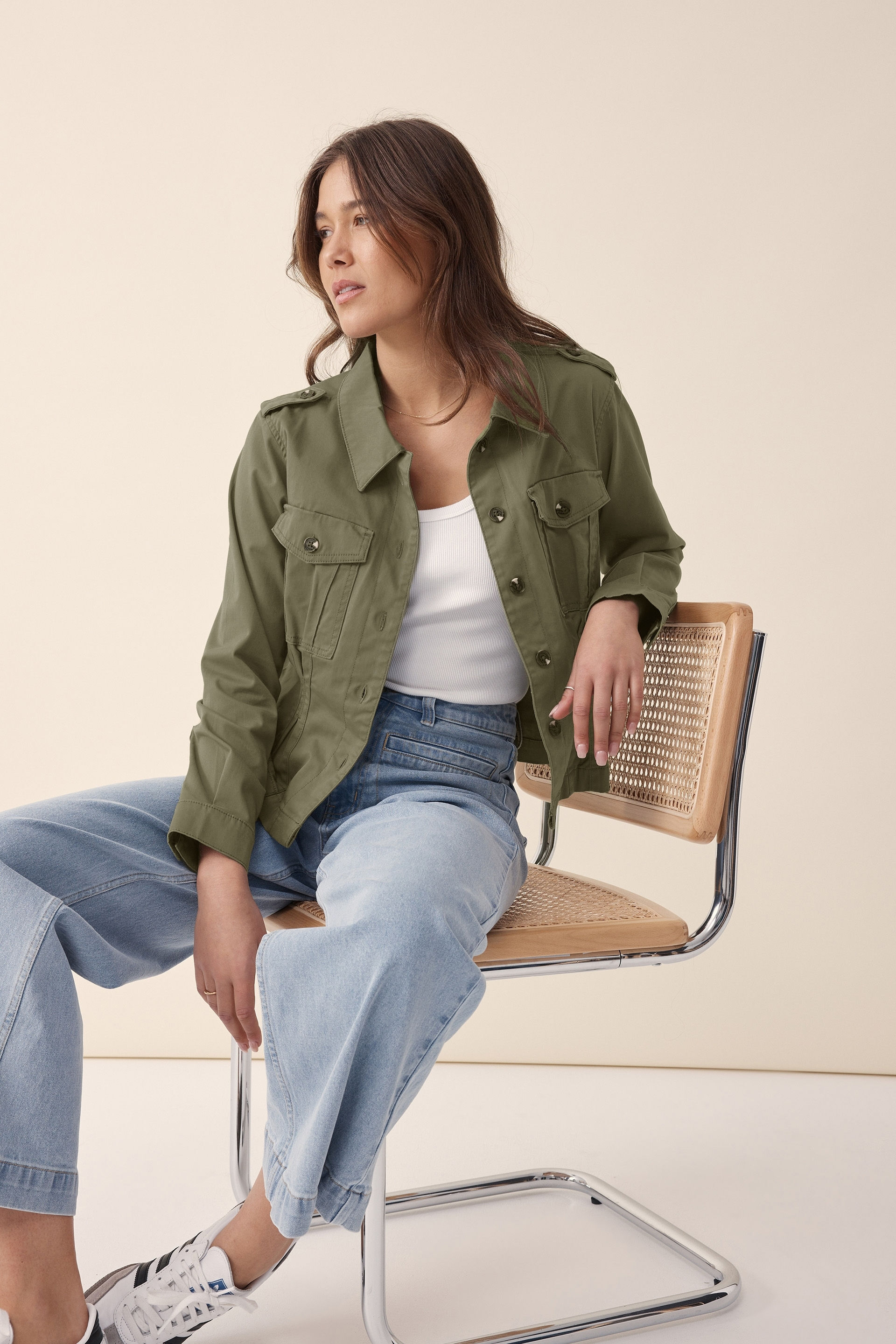 Fitted top utility jacket