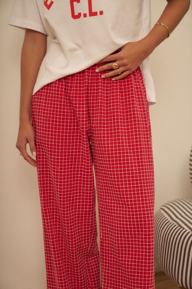 The Lounge Pant, TEXTURED RED CHECK