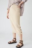 Organic Cotton Knit Midi Skirt, LINEN TAUPE - alternate image 2