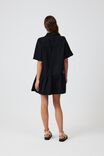 Twill Dress With Tier In Rescue Cotton, BLACK - alternate image 4