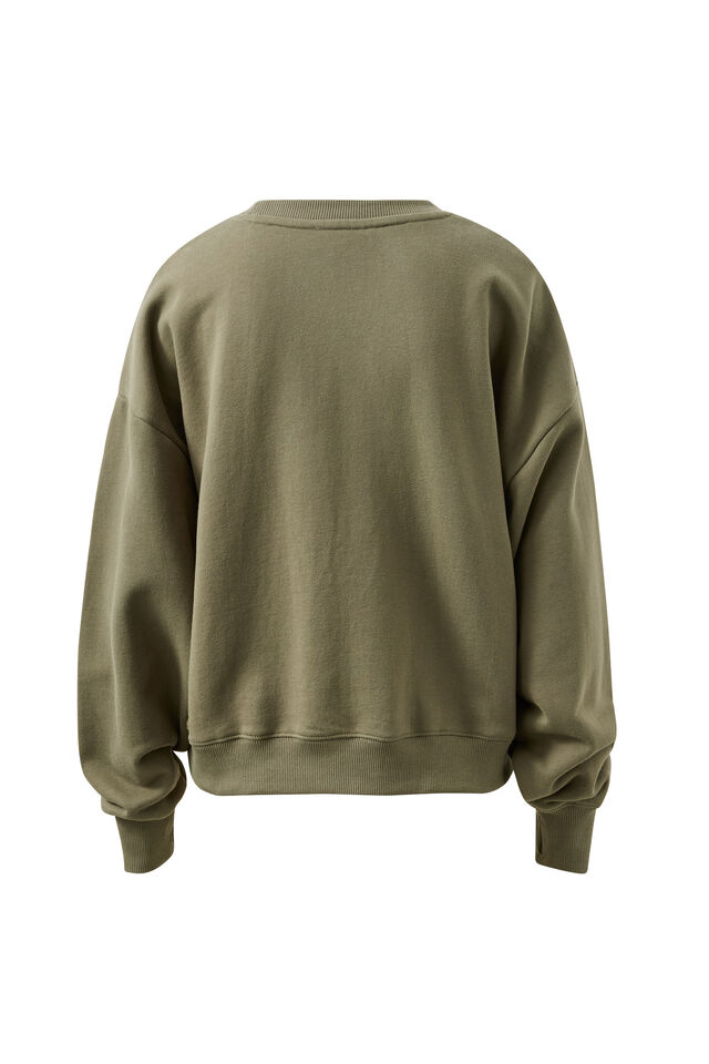 Quinn Slouchy Crew, WASHED OLIVE