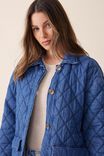 Chambray Quilted Shacket In Rescue Fabric, MID INDIGO - alternate image 4