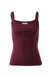 Square Neck Rib Singlet, RAISIN - alternate image 2