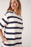 Mini Terry Dress, WHITE NAVY BOLD STRIPE - alternate image 5