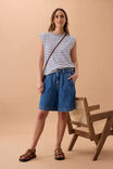 Sylvie Longline Pleat Denim Short, FRESH INDIGO - alternate image 4
