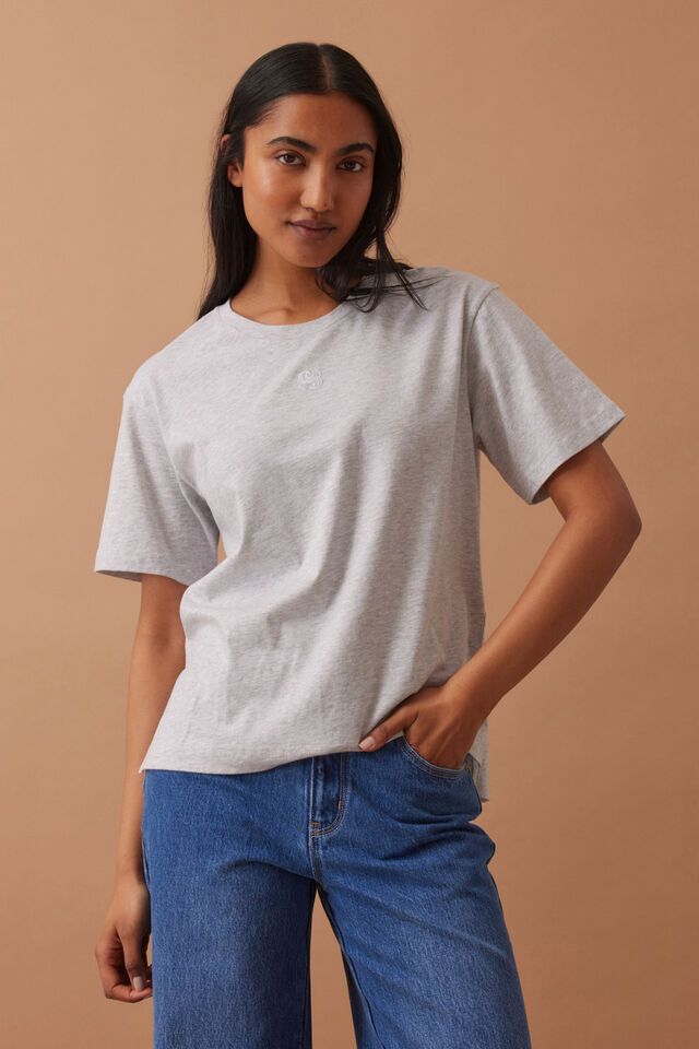 Stevie Slouchy Tee, CLOUD MARLE MONOGRAM