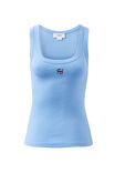 Zoe Contour Rib Scoop Tank, POWDER BLUE/ MONOGRAM EMBROIDERY - alternate image 2