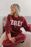 Isla Oversized Slouchy Crew, BURGUNDY HERITAGE LOGO - alternate image 1