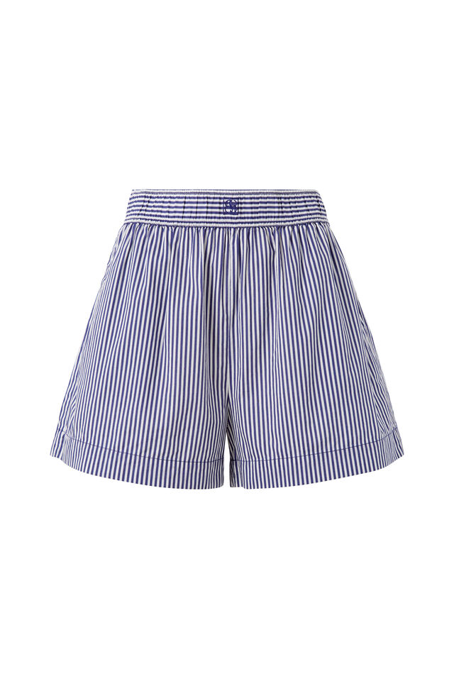 Mila Short, COLLEGE BLUE WHITE NARROW STRIPE
