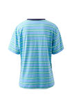 Stevie Slouchy Tee, POWDER/ZESTY GREEN STRIPE - alternate image 3
