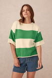 Boxy Knit Tee, GRASS/EGGSHELL BOLD STRIPE - alternate image 4