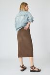 Organic Cotton Knit Midi Skirt, BROWN - alternate image 3