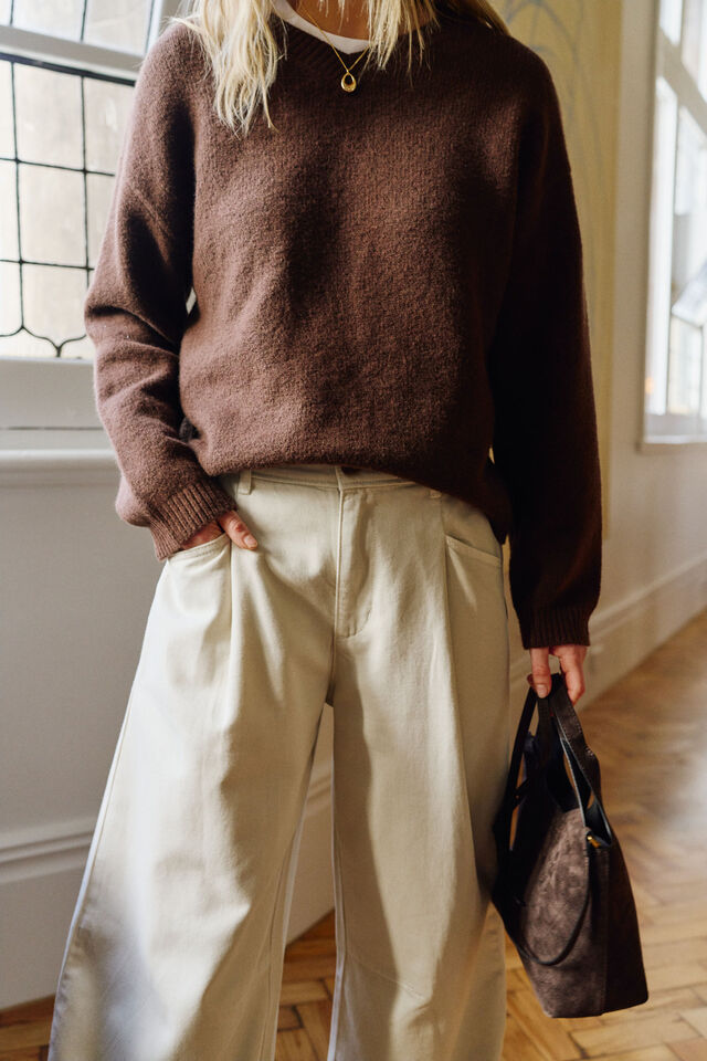 Gemma Pleat Pant, EGGSHELL