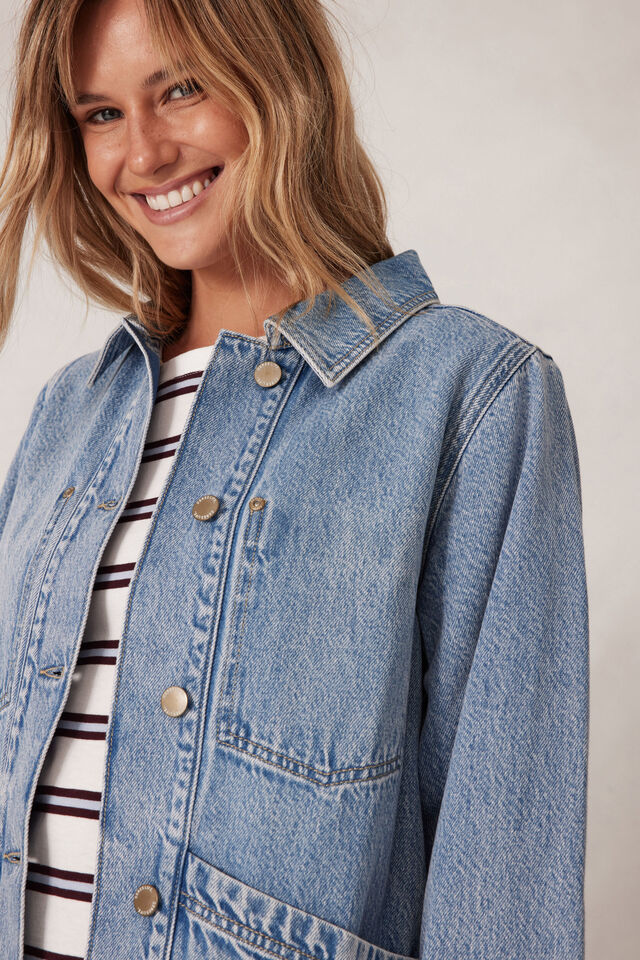 Ava Chore Shacket, VINTAGE BLUE