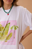 Liv Oversized Tee, WHITE/COASTAL LEAVES - alternate image 5