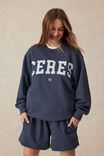 Isla Oversized Slouchy Crew, SMOKE BLUE HERITAGE LOGO - alternate image 5