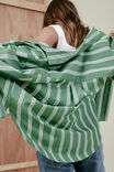 Oversized Poplin Shirt, GREEN WHITE TRIPLE STRIPE ORGANIC COTTON - alternate image 4