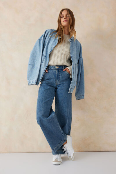 Classic Wide Leg Jean, FRESH INDIGO RESCUED DENIM