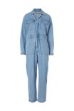 Zip Through Jumpsuit In Cotton Lyocell Blend, VINTAGE BLUE WASH - alternate image 2