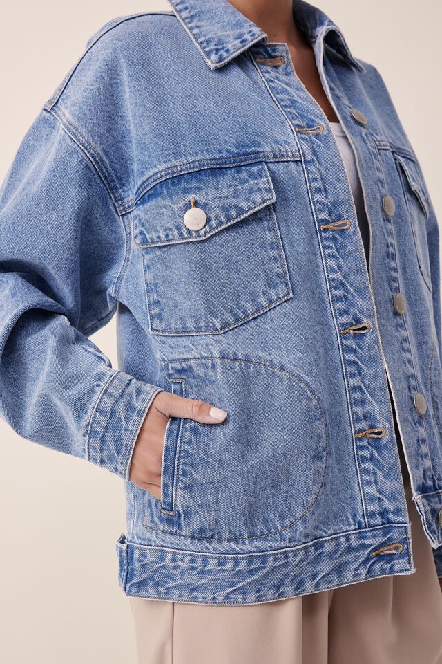 Classic Denim Jacket, MID BLUE VINTAGE WASH