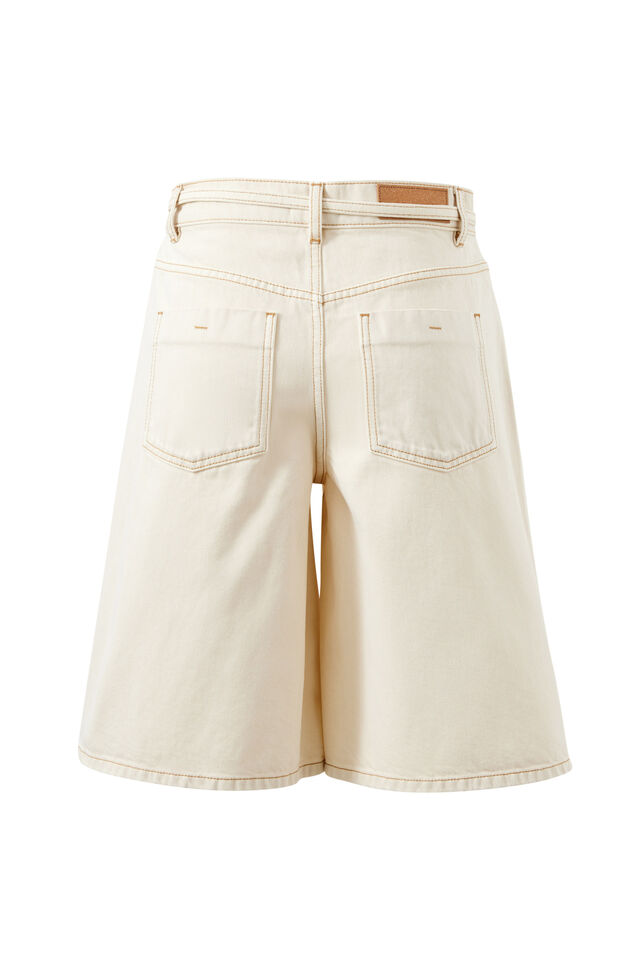 Olive Belted Denim Short, FRESH SAND