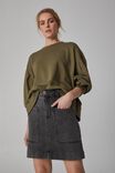 Square Pocket Denim Mini Skirt, SHADDOW - alternate image 3